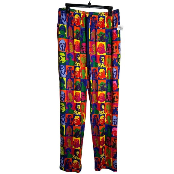 STAR WARS New All Over Patchwork Character Print Sleep Lounger Pants Size M - Picture 1 of 4